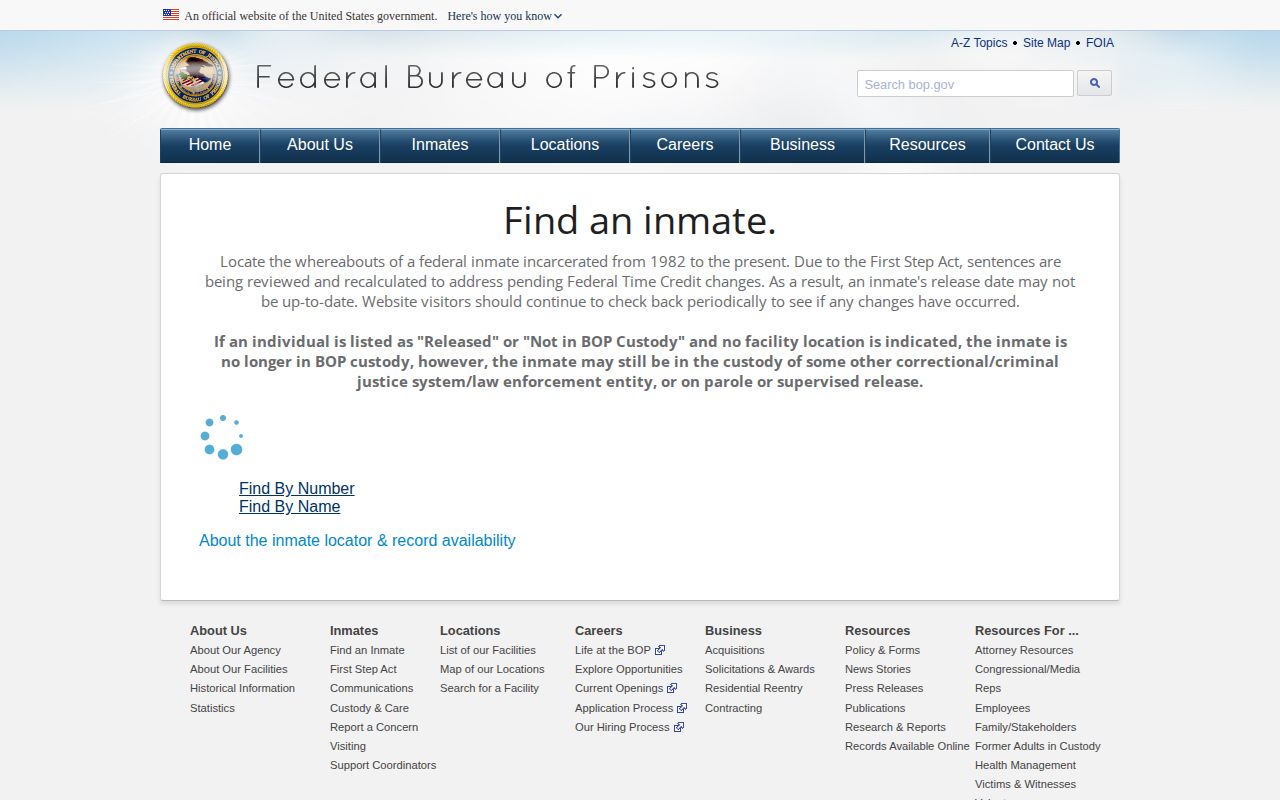 FCI McDowell federal release locator fields
