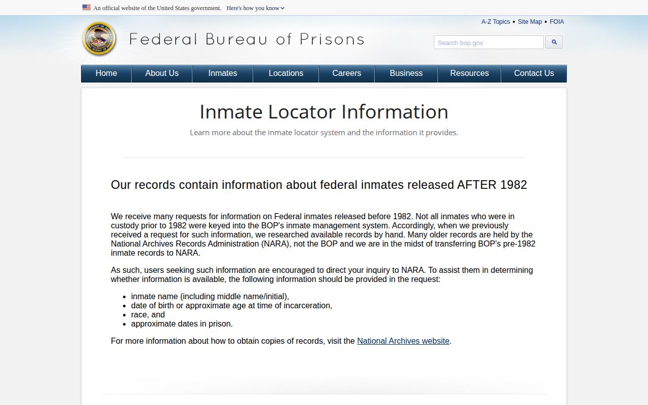 FCI McDowell past and future federal release date explanation